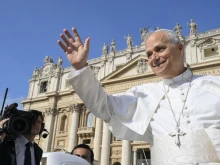 Pope Leo XIV waves to pilgrims gathered for his weekly general audience on Sept. 17, 2025, in St. Peter’s Square at the Vatican.