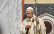 Pope Leo XIV prays during a Mass at Sant’Anselmo Church, located at a Benedictine monastery on the Aventine Hill in Rome, on Nov. 11, 2025.