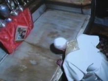 Pope Benedict XVI kisses the stone where Jesus was laid