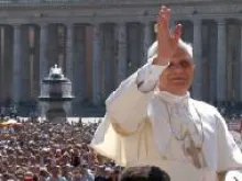 Pope Benedict during today's audience at St. Peter's Square