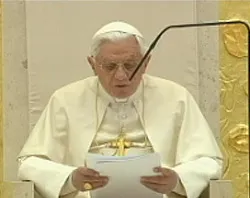 Pope Benedict XVI speaks to social workers at the Church of the Most Holy Trinity.?w=200&h=150
