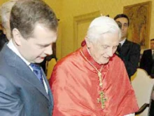 President of Russia Dmitrij Medvedev and Pope Benedict XVI / Photo 