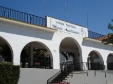The entrance to María Auxiliadora School in Mérida, Spain.