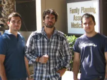 Eduardo Verastegui with his friends at Family Planning Associates