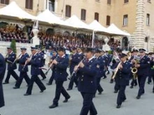 The Gendarmerie band marches during the Vatican's Sept. 29 ceremony