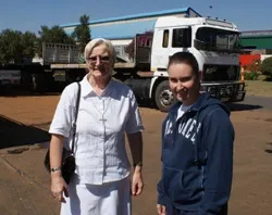 Sr. Aine Hugues, from Caritas South Africa and Tracy, from SAZAM, (Photo: SABC)?w=200&h=150