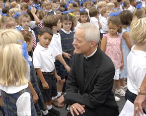 Archbishop Donald Wuerl visiting with students at Little Flower Schoool?w=200&h=150
