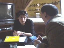 Eve Reinhardt attempting to interview Carlos Polo