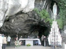 The grotto at Lourdes where the Blessed Mother appeared to St. Bernadette