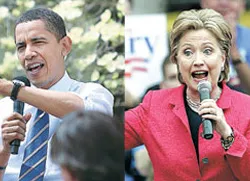 Presidential hopefuls Barack Obama and Hillary Clinton?w=200&h=150