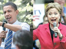 Presidential hopefuls Barack Obama and Hillary Clinton