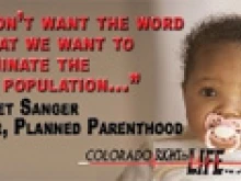 The billboard which was stolen from Colorado Right to Life