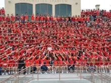 A view of the "miracle" prayer at Manchester Stadium