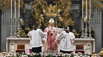 Pope Leo XIV presides at the jubilee Mass for prisoners on Dec. 14, 2025.