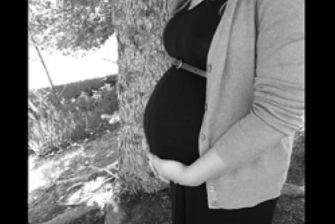 pro life pregnant woman US Catholic News blackandwhite CNA 7 31 13