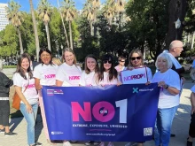 Participants in a demonstration against Proposition 1 outside the California capitol in Sacramento, Oct. 6, 2022.