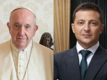Pope Francis and Ukrainian President Volodymyr Zelenskyy.
