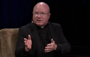 Pontifical Missions Society USA National Director Monsignor Roger Landry speaks during a panel at the 2025 EWTN Family Celebration on Aug. 30, 2025, in Tysons, Virginia. Credit: EWTN/Screenshot