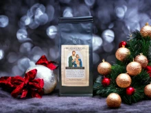 A bag of coffee from Religious Roast.