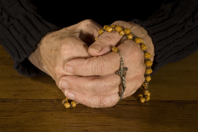 Retired hands rosary