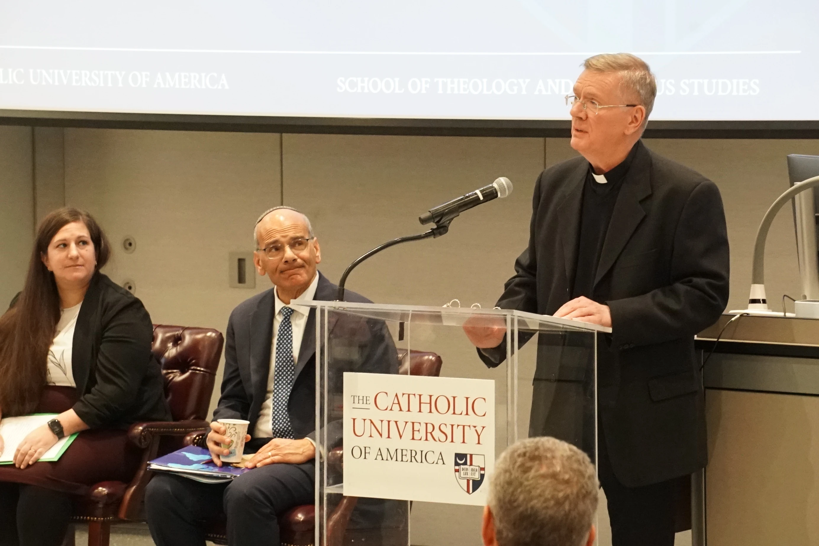 Carmelite Father Craig Morrison speaks on a panel about Jewish-Catholic relations at The Catholic University of America on Nov. 11, 2025.?w=200&h=150