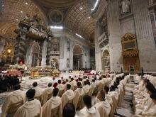 Christmas Mass in St. Peter's Basilica on the night of Dec. 24, 2023.