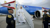 Pope Leo XIV arrives in Lebanon on November 30, 2025.