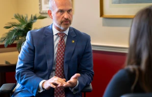 Heritage Foundation President Kevin Roberts during a September 2025  interview with CNA. Credit: Jack Haskins/EWTN News
