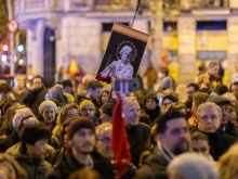 A crowd prays the rosary in Madrid, Spain, on the solemnity of the Immaculate Conception, patron saint of Spain, Dec. 8, 2023.