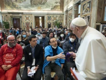 Pope Francis met with the Italian Autism Foundation in the Vatican's Clementine Hall on April 1, 2022.