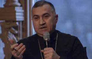 Archbishop Bashar Warda of Erbil speaks at Georgetown University on Feb. 15.   Jonah McKeown/CNA. 