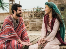 Thomas (Joey Vahedi) and Ramah (Yasmine Al-Bustami) in Season Four of "The Chosen."