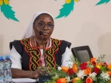 Sister Gisela Rfanyu Shey speaks at the second African Women Theologian Conferece on Sept. 3, 2025, saying that to realize synodality in Africa, the Church should prioritize counseling amid the myriad of scars, including those of colonialism, war, ethnic conflict, poverty, disease, and systemic injustices.