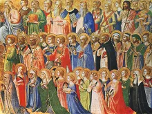 Fra Angelico, “The Forerunners of Christ with Saints and Martyrs” (c. 1423-24). Public domain.