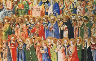 Fra Angelico, “The Forerunners of Christ with Saints and Martyrs” (c. 1423-24). Public domain. 