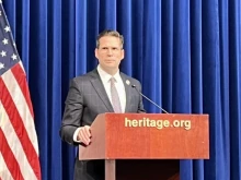 University of Dallas President Dr. Jonathan Sanford speaks at the Heritage Foundation on Feb. 8, 2024.