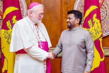 Archbishop Paul Richard Gallagher and Sri Lankan President Anura Kumara Dissanayake
