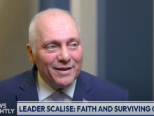 U.S. House Majority Leader Steve Scalise says he is “very blessed” that doctors caught his cancer early enough and that the treatments worked.