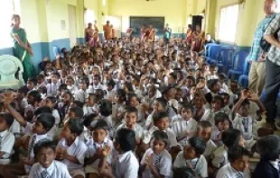 School assembly in Karnataka India.   Hillary Senour/CNA.