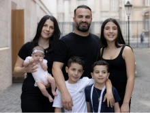 Danny and Leila Abdallah with children Liana, Alex, Michael, and Selina spoke to CNA at the Vatican on June 23, 2022.