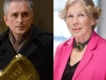 Ratzinger Prize winners Ludger Schwienhorst-Schönberger, left, and Hanna-Barbara Gerl-Falkovitz.