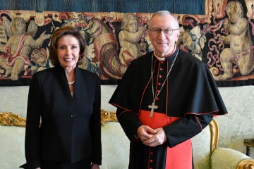 House Speaker Nancy Pelosi meets with Cardinal Pietro Parolin at the Vatican, Oct. 9, 2021