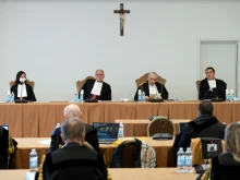 A hearing in the Vatican finance trial is held on Nov. 17, 2021.