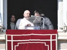 Pope Francis speaks after delivering his Angelus address at the Vatican, Nov. 21, 2021.