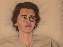 A detail from a painting of Marthe Robin (1902-1981).