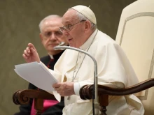 Pope Francis’ general audience in the Paul VI Hall at the Vatican, Feb. 16, 2022.