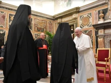 Pope Francis meets participants in the plenary assembly of the Congregation for the Eastern Churches at the Vatican’s Clementine Hall, Feb. 18, 2022