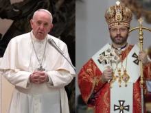 Pope Francis and Major Archbishop Sviatoslav Shevchuk, head of the Ukrainian Greek Catholic Church.