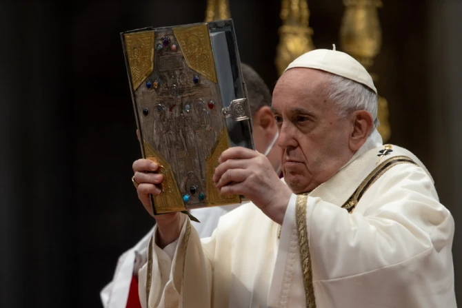 Pope Francis celebrates the Chrism Mass at St. Peter’s Basilica, April 14, 2022