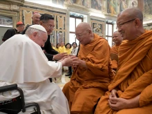 Pope Francis meets the Buddhist Delegation of the Sangha Assembly in Chetuphon, Thailand, at the Vatican, June 17, 2022